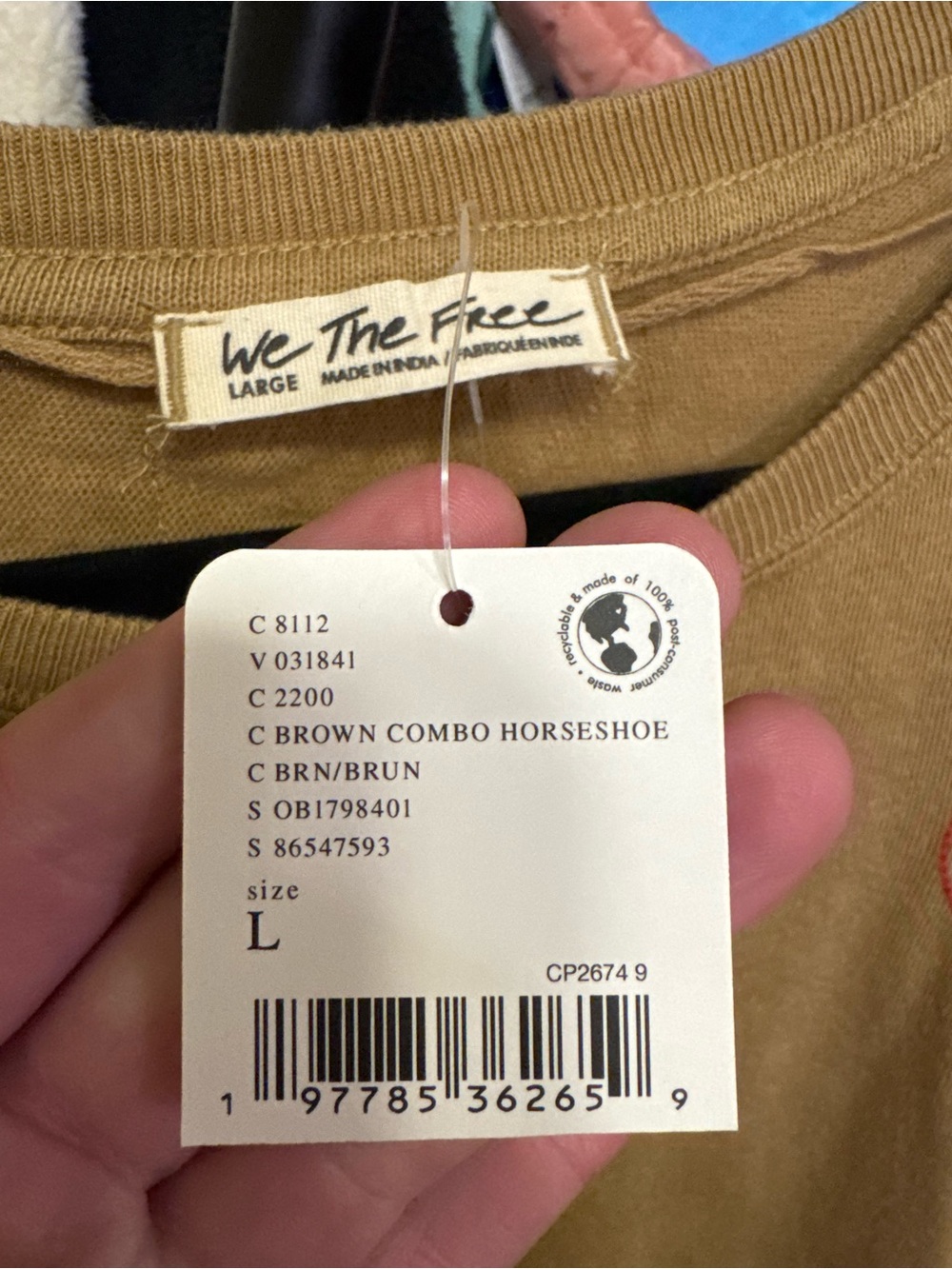 NWT Free People We The Free Horsin' Around Tee - horse shoe combo Brown - L, XL - Picture 10 of 11